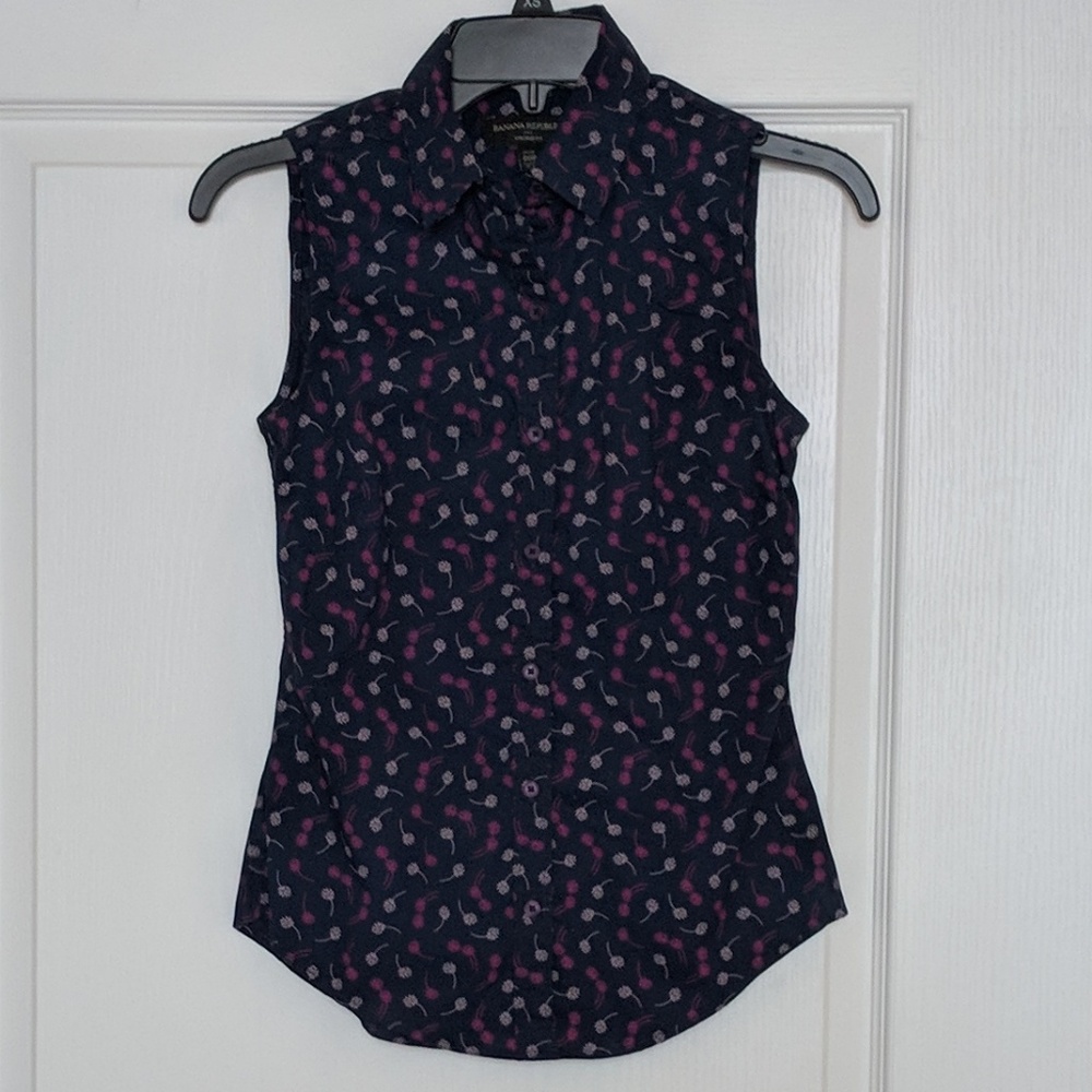 Sleeveless Button-Down